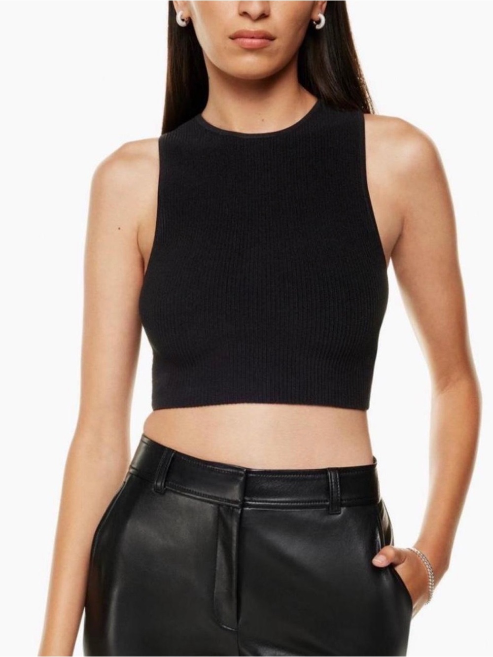 Aritzia Babaton Crop Ribbed Sculpt Tank